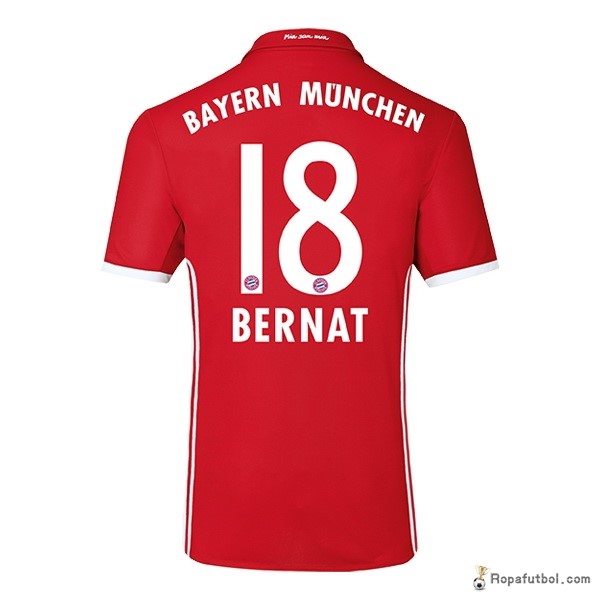 Camiseta Bayern de Múnich Replica Primera Ropa Bernat 2016/17 Rojo